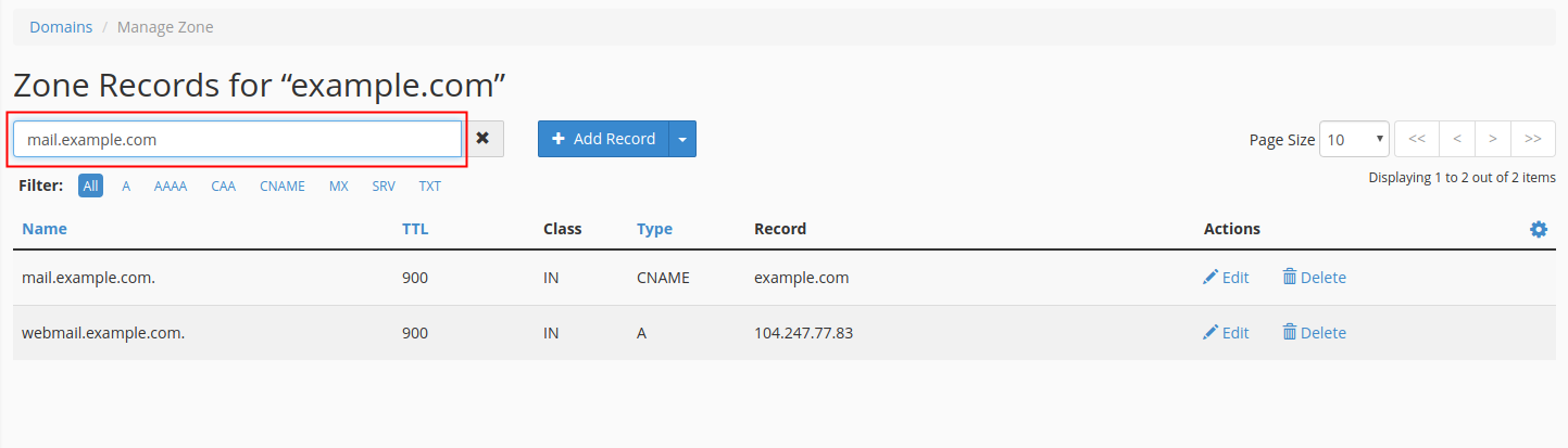 View DNS in cPanel